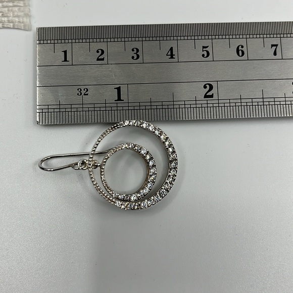 JCM Sterling Silver CZ Hoop Earrings - Picture 11 of 14